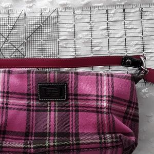 Coach pink plaid baguette